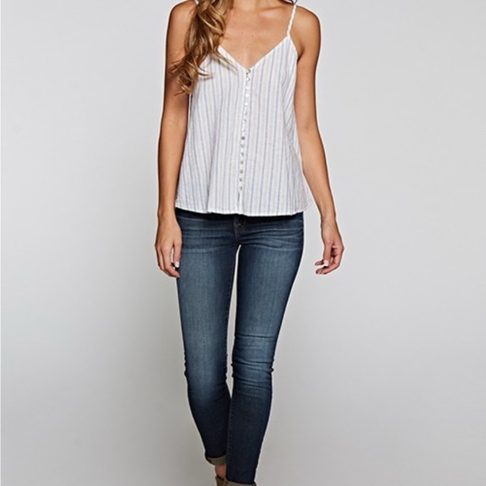 Lovestitch White Striped Tank Top